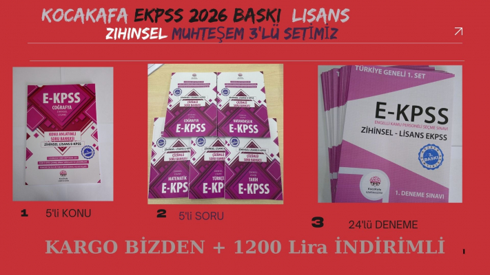 ZİHİNSEL LİSANS  EKPSS 3'lü Set- 5'li Konu +5'li Soru + 24 Deneme  Sınav