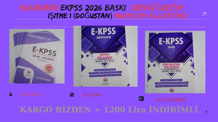 İŞİTME - 1 (DOĞUSTAN) ORTAÖĞRETİM EKPSS 3'lü Set- 5'li Konu +5'li Soru + 24 Deneme  Sınav