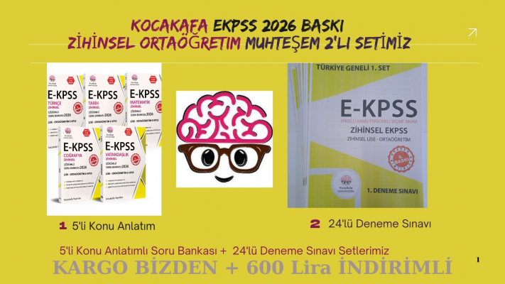 EKPSS Zihinsel Lise 2'li Set- 5'li Konu Anlatım + 24'lü Deneme Sınavı Setleri