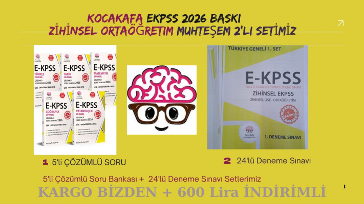 EKPSS Zihinsel Lise 2'li Set- 5'li Çözümlü Soru Bankası + 24'lü Deneme Sınavı  Setleri