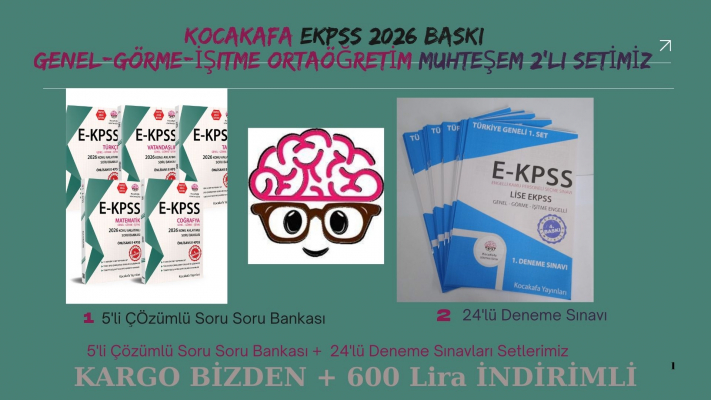 Ortaöğretim  Genel-Görme-İşitme2 - 2'li Set- 5'li Çözümlü Soru Bankası + 24'lü Deneme Sınavı Set 